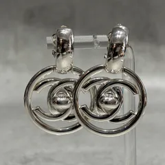 CHANEL シャネル ココマーク イヤリング ヴィンテージ 97P シルバー メタル ラウンド ロゴ アクセサリー レディース フランス製 MADE IN FRANCE