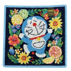 FEILER(フェイラー) 小物美品  - ダークネイビー×ダークイエロー×マルチ ハンドタオル/ドラえもんフルーツミックス/DORAEMONコラボ