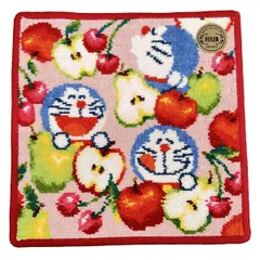 FEILER(フェイラー) 小物美品  - ピンク×レッド×マルチ ハンドタオル/ドラえもんフルーツミックス/DORAEMONコラボ