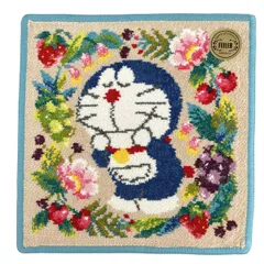 FEILER(フェイラー) 小物美品  - ベージュ×ネイビー×マルチ ハンドタオル/ドラえもんフルーツミックス/DORAEMONコラボ