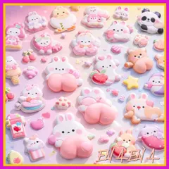 【ネコポス対応】第3弾 改良【4枚入 おしりぷにぷにシール】シール帳 可愛い 女の子 携帯電話飾り用手帳用 DIY用 日記帳用 貼り付け可能 手芸用品 【指定名義適格請求書発行可】 (ぷにぷに タイプB) 1