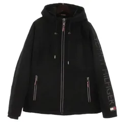 トミーヒルフィガー TOMMY HILFIGER 裏ボア ジャケット フーディ ロゴプリント ブラック S