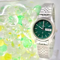 【新品電池】SEIKO セイコー レディース 腕時計 シルバー グリーン デイデイト 7903-0030 791308 純正ベルト