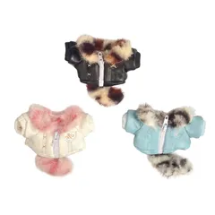 10cmぬいぐるみ用 着せ替え服 ぬい服 コスチューム ちびぬい服 推し活 ぬい活 しっぽ付きレザージャケット 3色