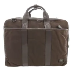 ポーター PORTER ビジネスバッグ ブリーフケース ロゴ ナイロン レザー 茶 ブラウン /AE