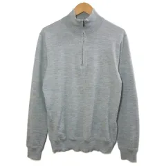 ポロ ラルフローレン POLO RALPH LAUREN ハーフジップ セーター ニット 長袖 ハイネック ポニー刺繡 ワンポイント ウール混 S P 170/92A グレー /X