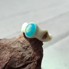 鹿の角 ブルーカラーオパールのリング 約7.5号