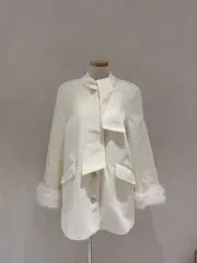 新品 ゴールド アイボリー ジャケット コート