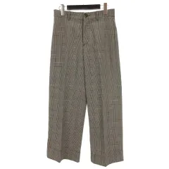 ザラ ZARA グレンチェック ワイド パンツ グレー系 M 251117E
