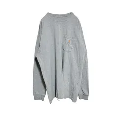 【ワンポイントロゴ刺繍】carhartt カーハート　ロンT グレー　L