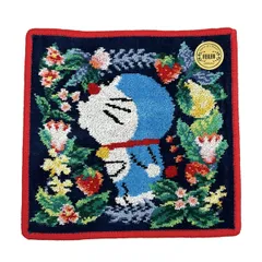 FEILER(フェイラー) 小物美品  - ネイビー×ライトブルー×マルチ ハンドタオル/ドラえもんコラボ コットン