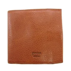 ゲンテン genten ンプルライフ研究家マキ レザー 二つ折り財布 ブラウン