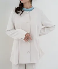 ノーカラーペプラムジャケット   オケージョン セレモニー ハレの日