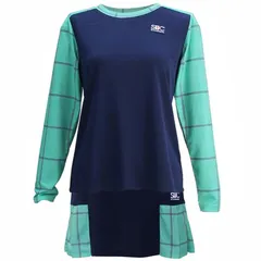 セントクリストファー  STC  テニス  ウェア  長袖シャツ  スコート  上下セットアップ  МLサイズ  中古美品  紺緑