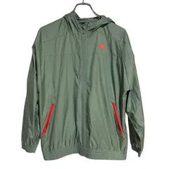  adidas アディダス ウインドブレーカー フード パーカー フルジップ ジップアップ グリーン ボーイズ ガールズ 160【ZK43】