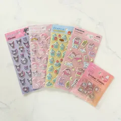 新品 シールセット 5種セット サンリオ ぷくっとシール クレヨンしんちゃん 立体シール おはじきシール セリア ダイソー キャンドゥ ワッツ SNS シール帳 シールファイル シールノート シール交換に クロミ マイメロディ ハンギョドン クレしん うさぎ