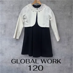 グローバルワーク　フォーマル　セットアップ　ワンピース　ボレロ　120 ネイビー　ホワイト　紺　白