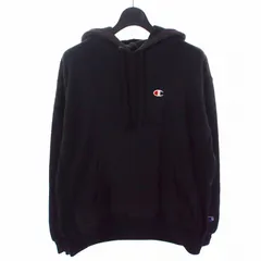 チャンピオン CHAMPION リバースウィーブ パーカー フーディ ワンポイント 刺繡ロゴ 裏起毛 XL ブラック 黒