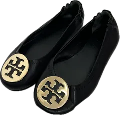  【美品】TORY BURCHトリーバーチ　フラットシューズ　靴　ブラック　レディース【Z1757】
