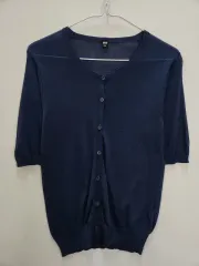 UNIQLO ユニクロ ヴィンテージ ミニ 半袖カーディガン ブルー S