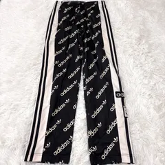 古着 adidas アディダス アディブレイク adibreak ブラックピンク着用 トラックパンツ スリーストライプス ブラック 2512-420