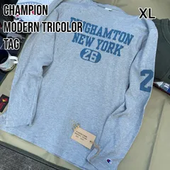 チャンピオン ロンT 染み込みプリント ビンガムトン大学 XL 袖プリ 復刻トリコ