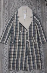 (新品) オープンクローゼット CHECK ファーギット ロング コート (66まで可能)