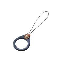 Lサイズ スマホ用 スマホ 内径22mm 携帯 [手帳型ケースなどと合わせやすいソフトレザー] リングストラップ ネイビー ストラップ P-STF03BU エレコム