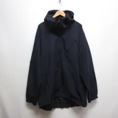 チャオパニック CIAOPANIC ナイロン パーカー ジャケット ブルゾン L ネイビー 紺 ハーフジップ プルオーバー 裾ドローコード 裏地付きのサムネイル