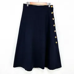 【シナモンりん子様専用】Juril ジュリル【F】ロングフレアコート 金ボタン　秋冬 厚手 ウール混 裏地あり　背面ウエストゴム オフィスカジュアル