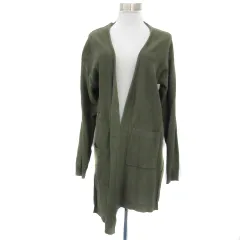 ジャーナルスタンダード JOURNAL STANDARD ニットカーディガン ロング丈 前開き 無地 M カーキ /YS21