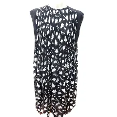 トゥモローランド TOMORROWLAND ワンピース Aライン ロング ノースリーブ 総柄 36 紺 ネイビー /RT