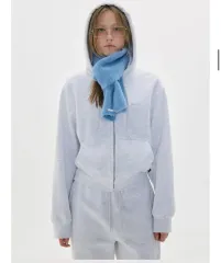 LOW CLASSIC × LEE フリース LINE ジップアップ フーディー - ライト メランジ グレー