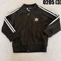 アディダス キッズ ブラック 3本線 ジャージ トラックジャージ ジャケット 0205(3)