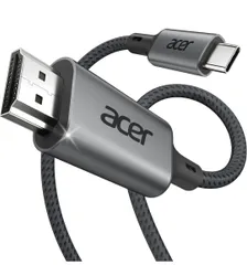 ★Acer Type-C HDMI ケーブル [4K@60Hz 映像出力] USB-C to HDMI 変換ケーブル [1m 短め] Thunderbolt 4/3 対応 [単方向通信] ナイロン編み Type-C 変換アダプタ
