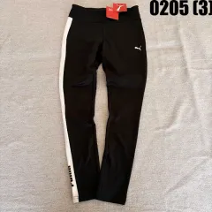 S 新品 プーマ レディース ブラック サイドライン レギンス 0205(3)