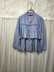 ザラ ベーシック ティアード フリル デニム シャツ