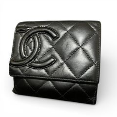 CHANEL シャネル カンボンライン マトラッセ Wホック 二つ折り財布