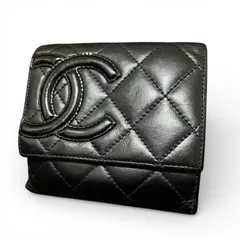 CHANEL シャネル カンボンライン マトラッセ Wホック 二つ折り財布