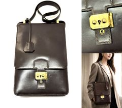 超絶レア ALFASPIN ゴルチェ 黒 鞄 ショルダー 本革 箱付き - メルカリ
