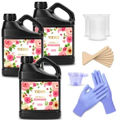 【特価セール】Resin レジン液速硬化-レジン初心者向け UV/LED対応DIYハンドメイドジュエリー 大容量アップグレードされた超透明で硬いUV UVレジン液 工業用鋳造樹脂アートワーク 1500g YIEHO