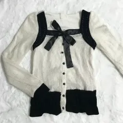 リー ボン ヴィンテージ 公ゲームヒロイン ロウギャル トップス ブラウス モノトーン ゴシック ロウギャル ギャル ギークシック