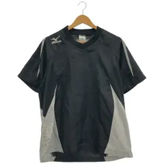 古着 メンズM MIZUNO/ミズノ ピステシャツ 半袖 バレーボール トレーニングウェア ブラック/グレー 59WS050 gl00549
