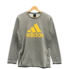 古着 メンズM adidas/アディダス スウェットシャツ スポーツウェア カジュアル グレー/イエロー/ブラック AZ4795 gl00560