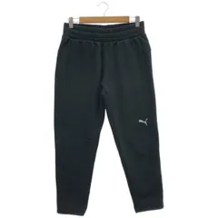 古着 メンズM PUMA/プーマ 裏起毛 スウェット ロングパンツ スポーツウェア カジュアル ブラック/シルバー  gl00566