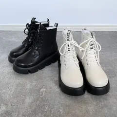 ブーツ レースアップ ショートブーツ ショート タンクソール レディース 靴 歩きやすい 疲れにくい ボリューム 美脚  黒 白 ブラック 厚底 10-8201 ssc