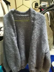 ライトブルー ハンドメイド オーバーサイズ カーディガン