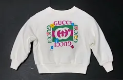 値下げ早い者勝ち！【 イタリア製】GUCCI グッチ ヴィンテージロゴ キッズ スウェット トレーナー 4歳 110 白 フラワー 花柄 子供 2A48のサムネイル