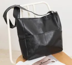 ショルダーバッグ　斜め掛けバッグ 黒 レザー 大容量　通勤　通学 おしゃれ