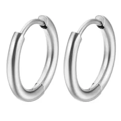 フープピアス シルバー 銀 シンプル ユニセックス 12mm 輪っか 両耳